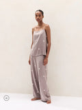 The White Company Brown Silk Spot Cami Pyjamas Set