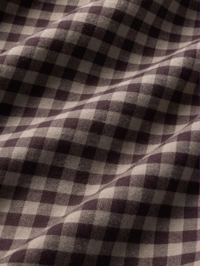 Black Cotton Gingham Long Pyjamas Set