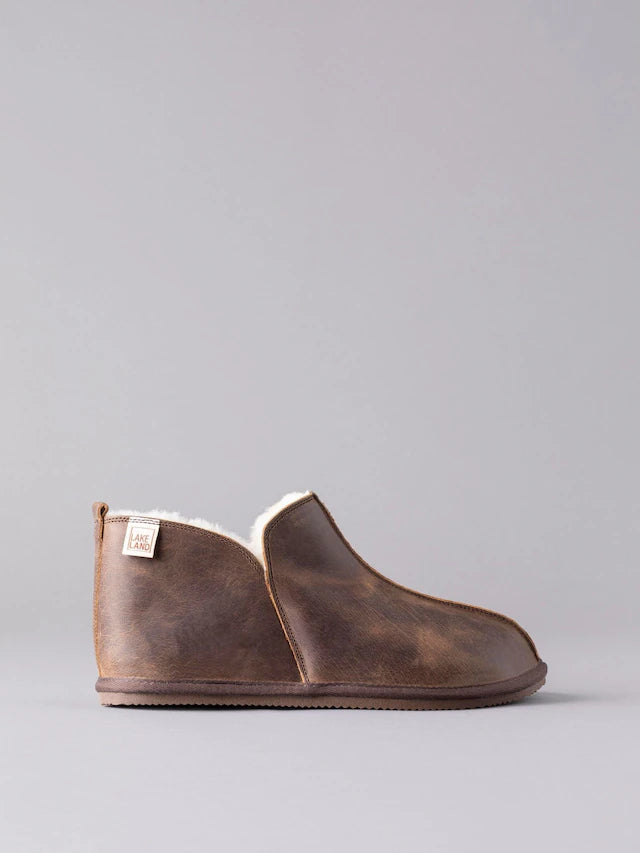 Leather Brown Slipper Boots