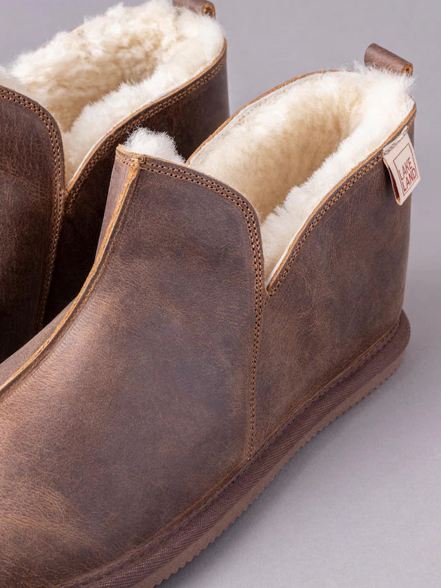 Leather Brown Slipper Boots