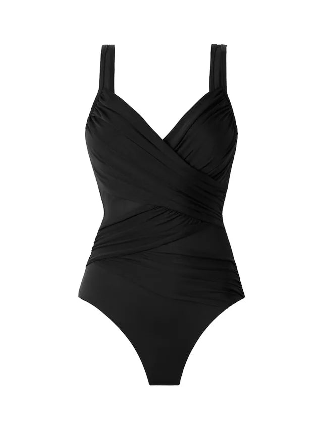 Miraclesuit Black Tummy Control Madero Plunge Swimsuit