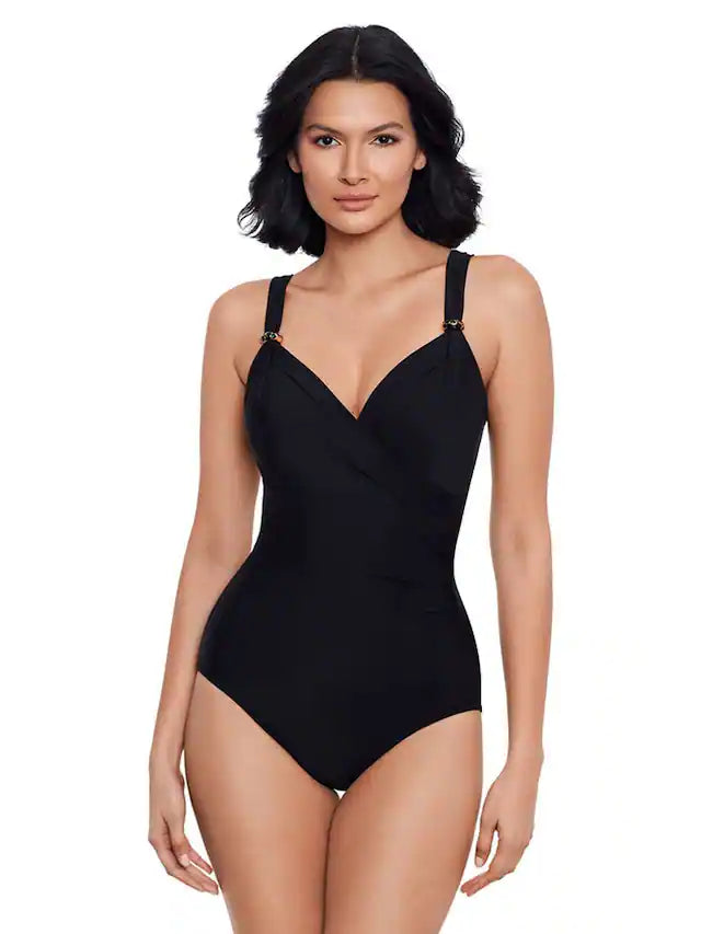 Black Tummy Control Razzle Dazzle Siren Swimsuit