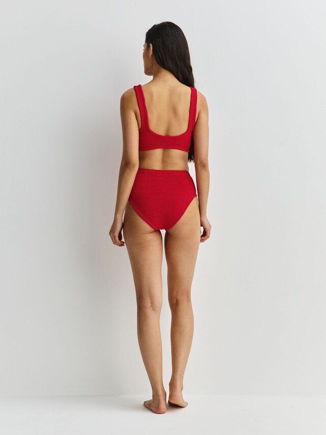 Red Patricia Square Neck High Waist Bikini