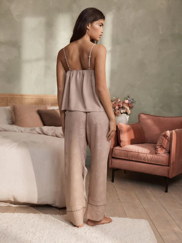 Jacquard Satin Cami Pyjamas Set