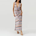 BRIA ZIGZAG STRIPE LONG DRESS