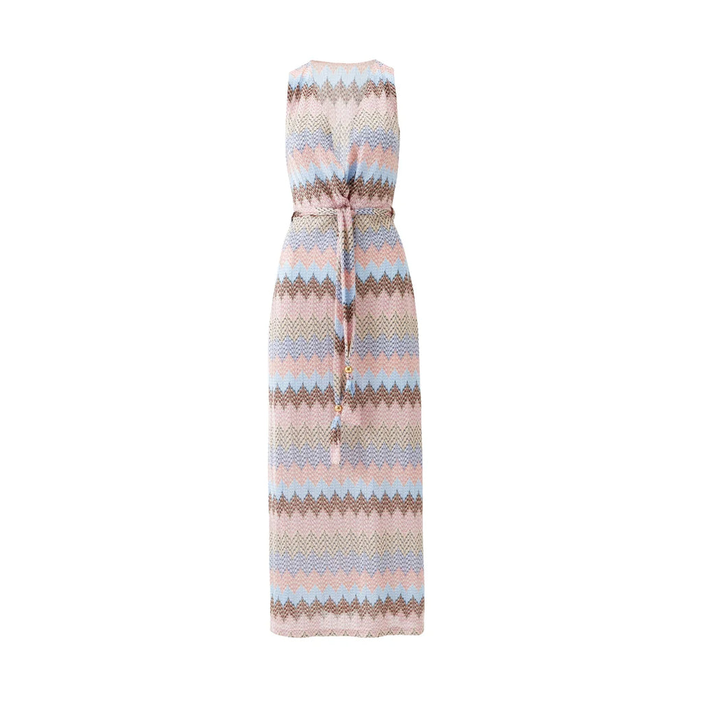 BRIA ZIGZAG STRIPE LONG DRESS