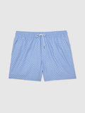 Blue Orient Geometric-Print Swim Shorts