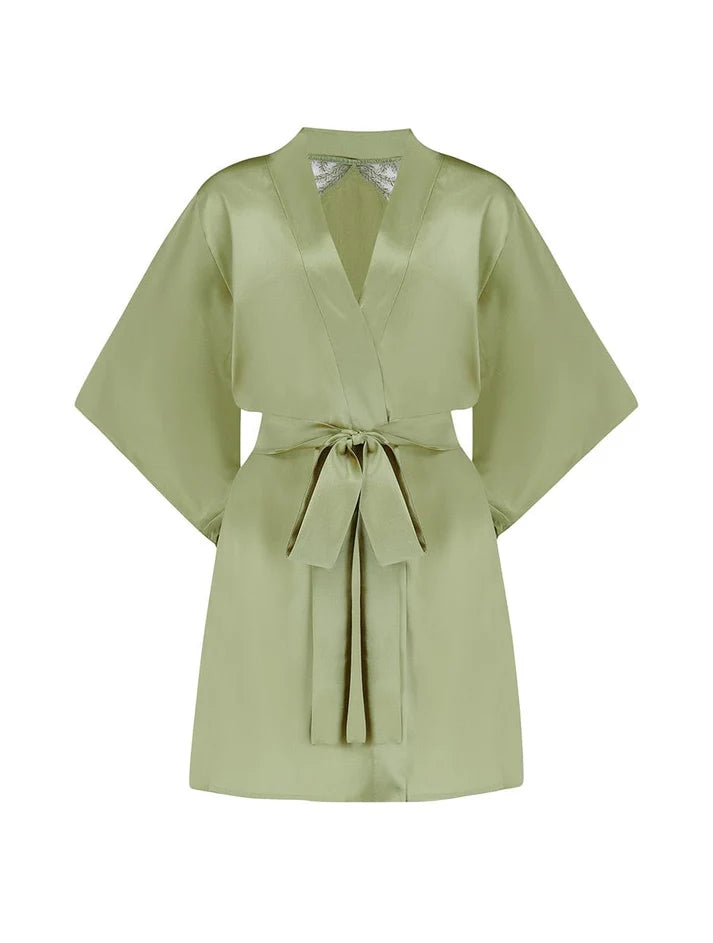 ARIANNA GREEN SILK ROBE